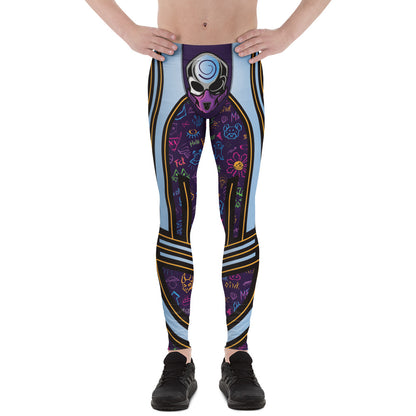 Men's leggings in bold lucha libre style for festivals, wrestling fans, and standout athletic fashion.