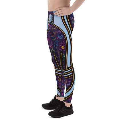 Men's leggings in bold lucha libre style for festivals, wrestling fans, and standout athletic fashion.