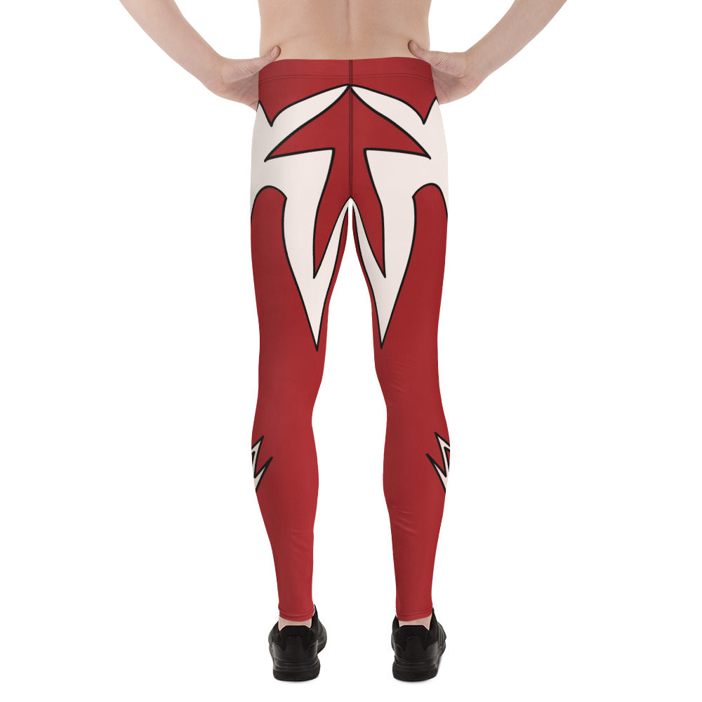 Men’s retro wrestling tights with lightning bolt panel design on back