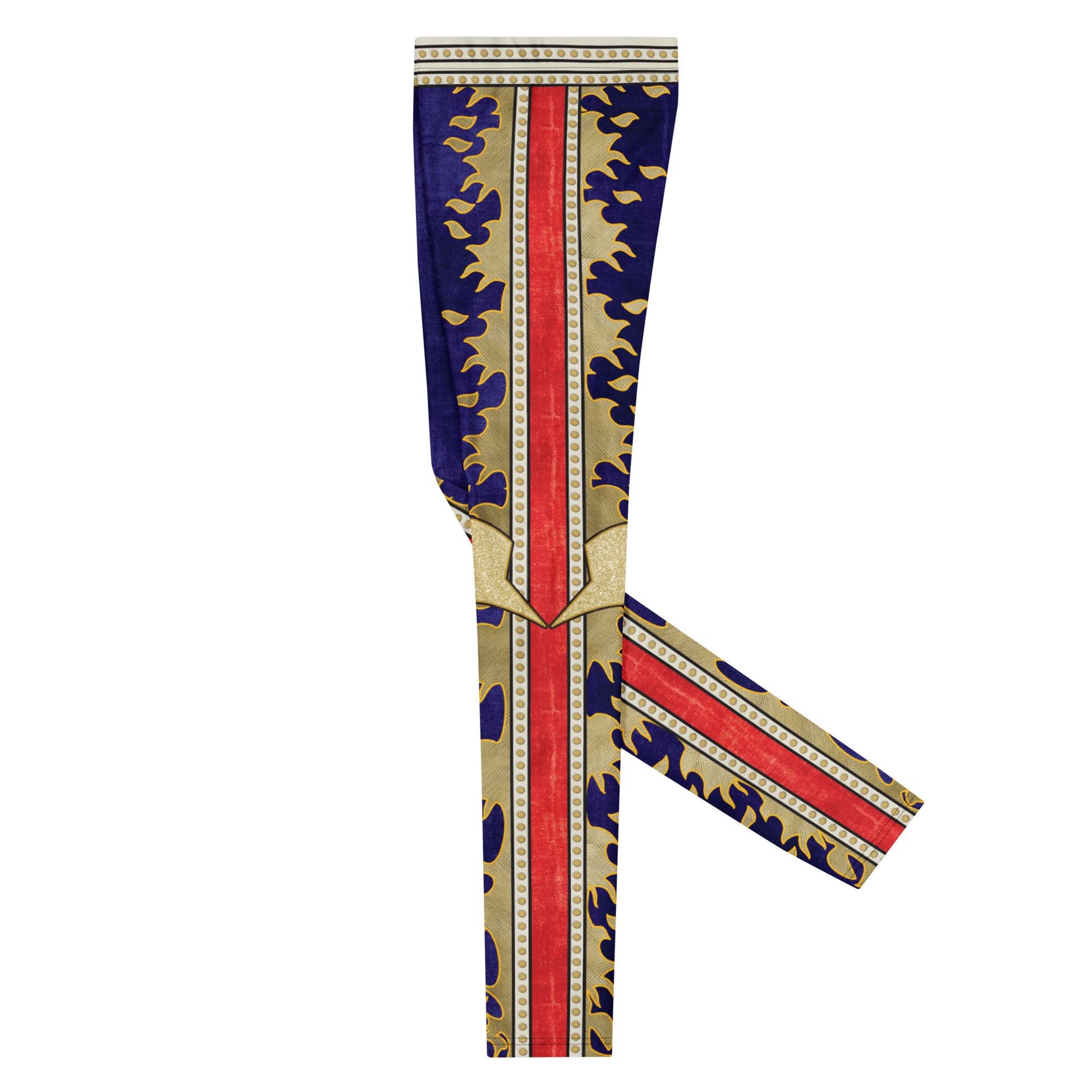 Eagle themed retro wrestling leggings with faux velvet print