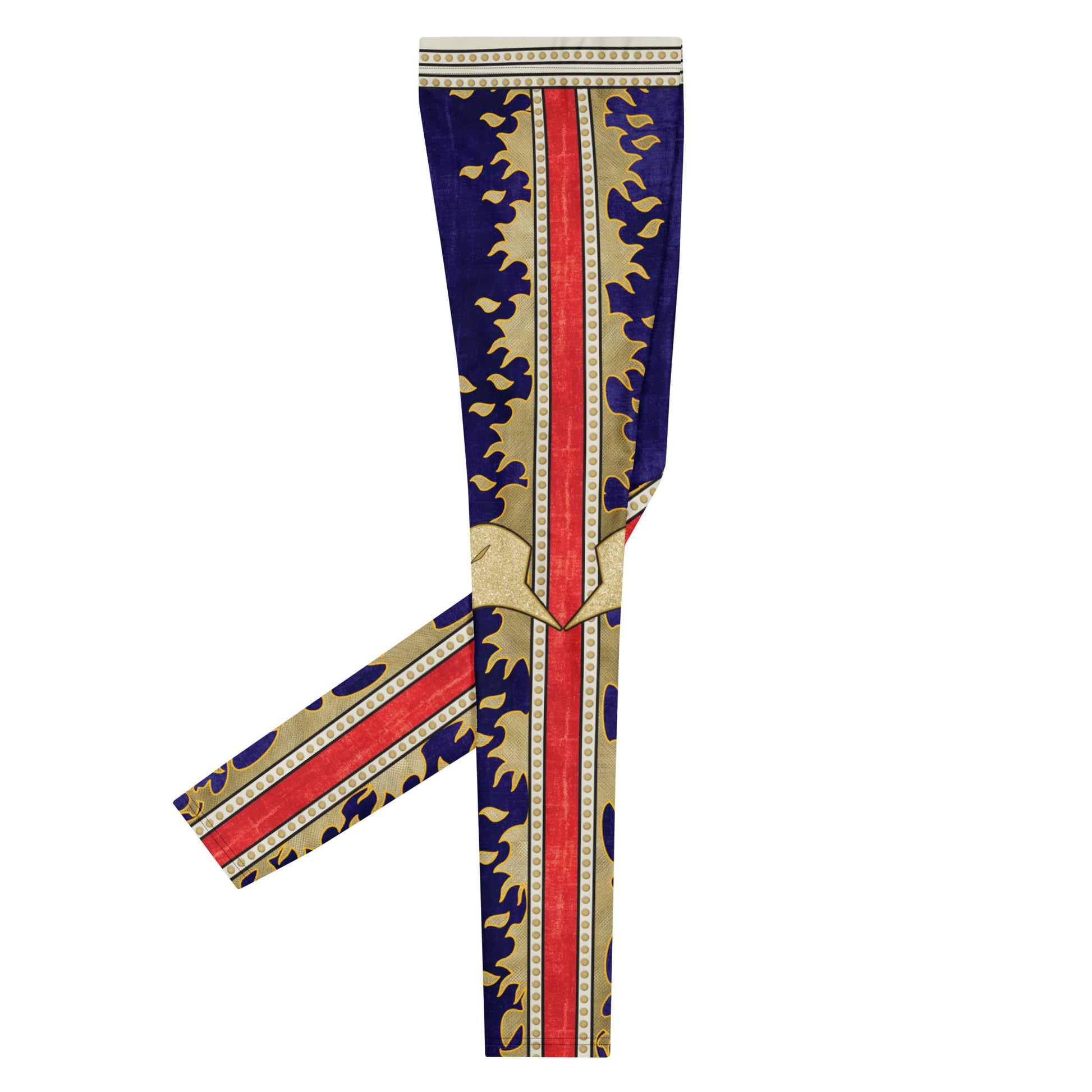 Eagle themed retro wrestling leggings with faux velvet print