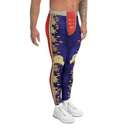 Eagle themed retro wrestling leggings with faux velvet print