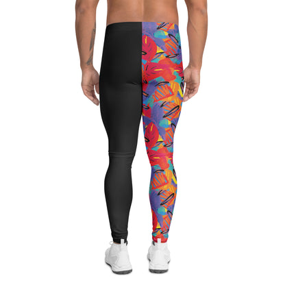 Cosplay ready men's leggings with retro Macho Man inspired 80s Memphis design