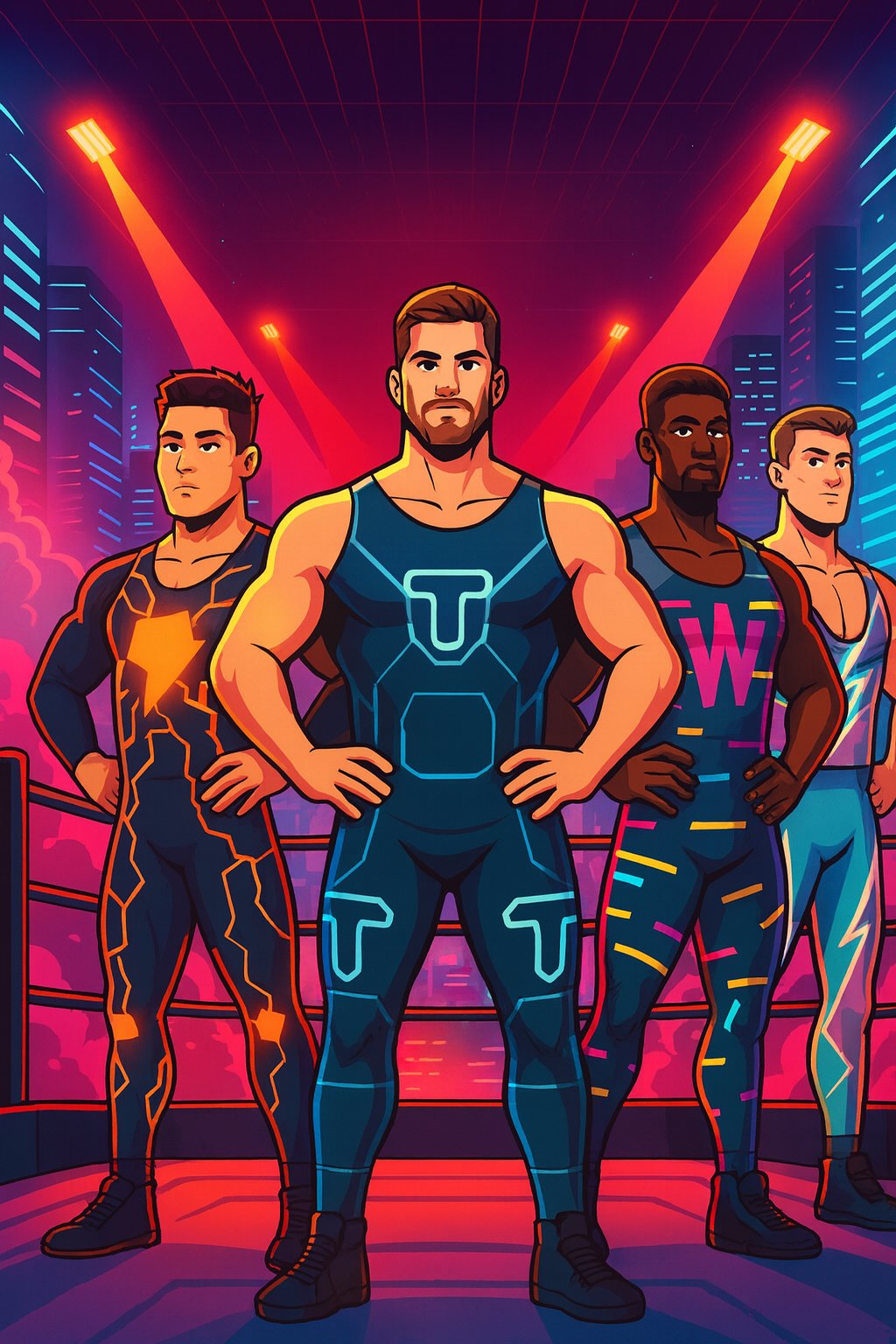 Neon City Renegades wrestling team have arrived in Neon City and mean business.