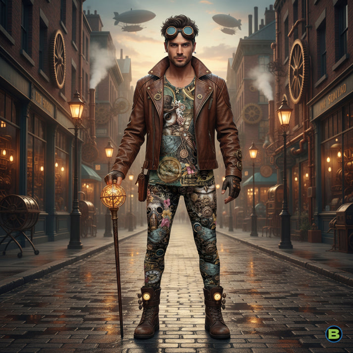 Cyberpunk inspired festival meggings for men