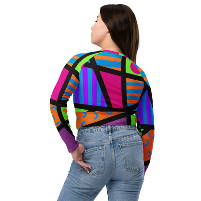 Women’s underboob crop top – Memphis Harajuku Popsicle geometric print