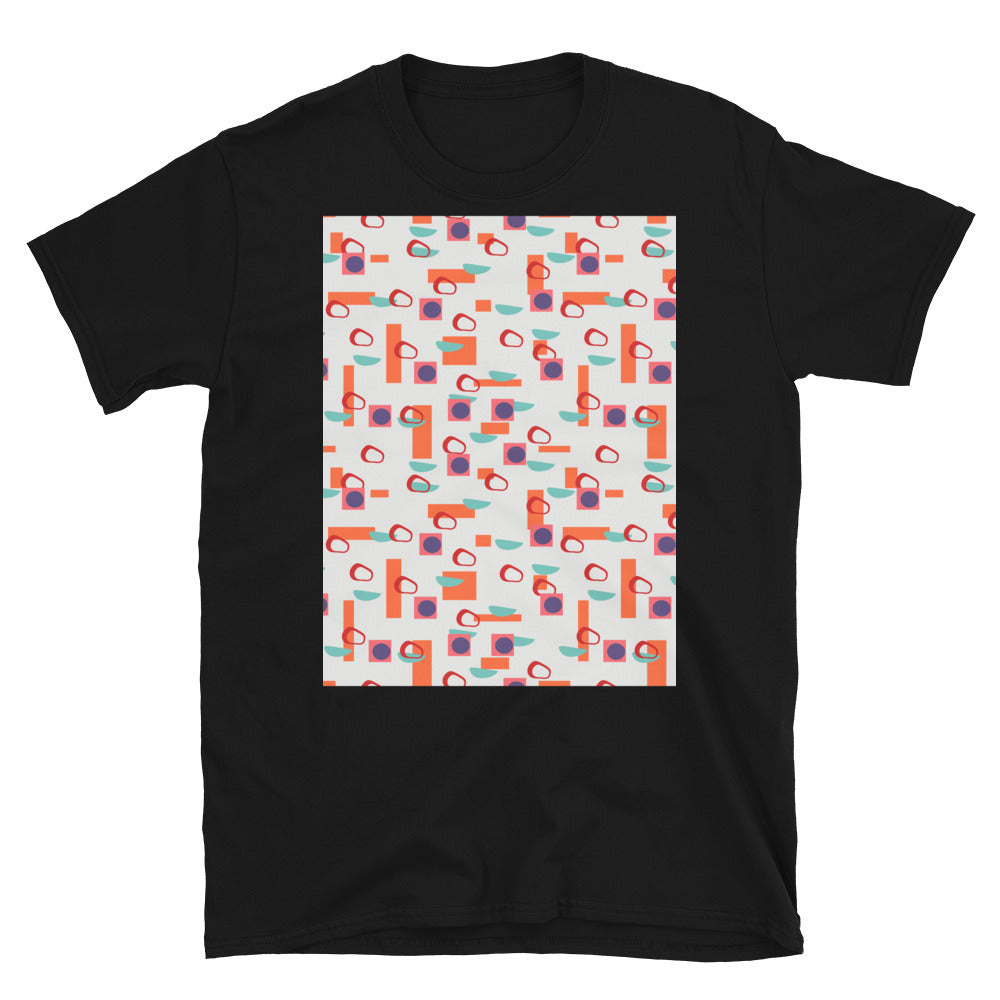 Gemustertes Kurzarm-Unisex-T-Shirt | 50er-Jahre-Stil | Mid Century Geometrisch