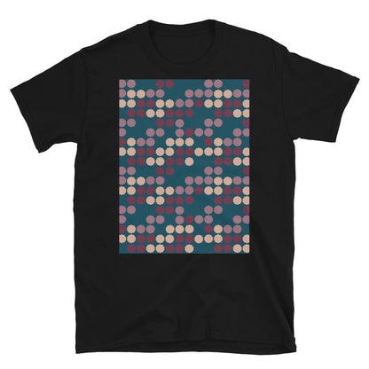 Patterned Short-Sleeve Unisex T-Shirt | 50s Style Blue | Vintage Dot Matrix