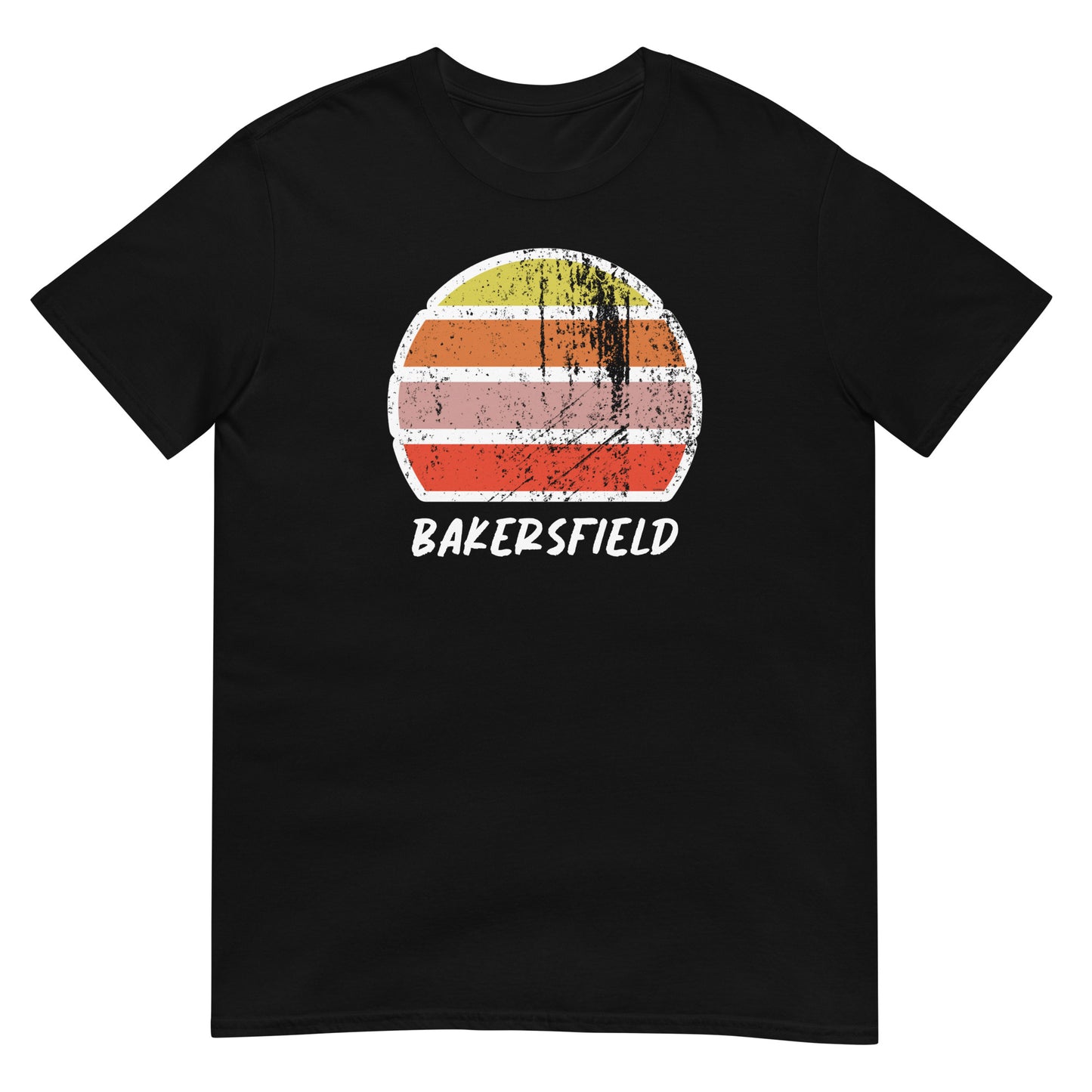 vintage sunset distressed t-shirt bakersfield california black