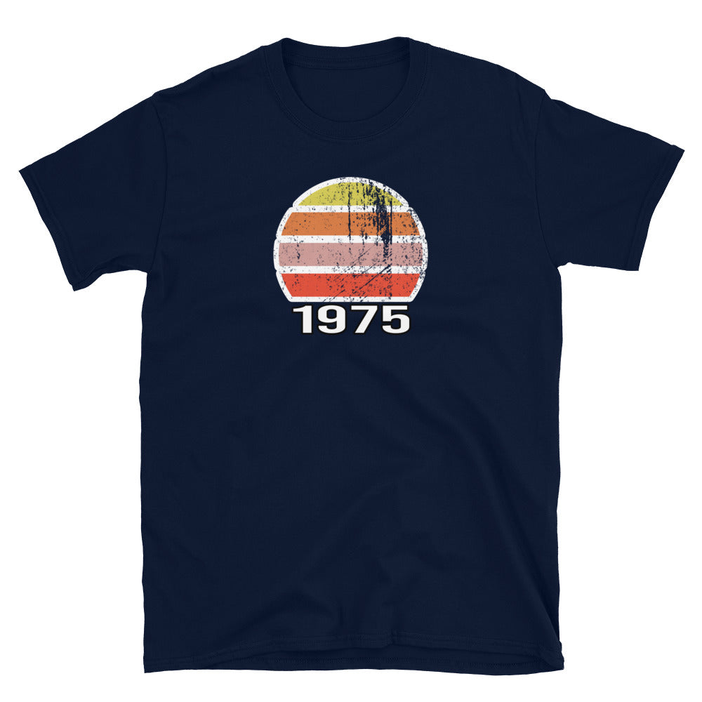 Kurzärmeliges Unisex-T-Shirt im Vintage-Stil zum Geburtstag von 1975