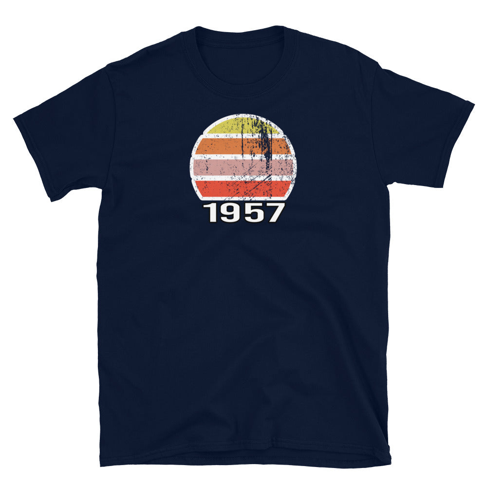 Kurzärmeliges Unisex-T-Shirt im Vintage-Stil zum Geburtstag von 1957