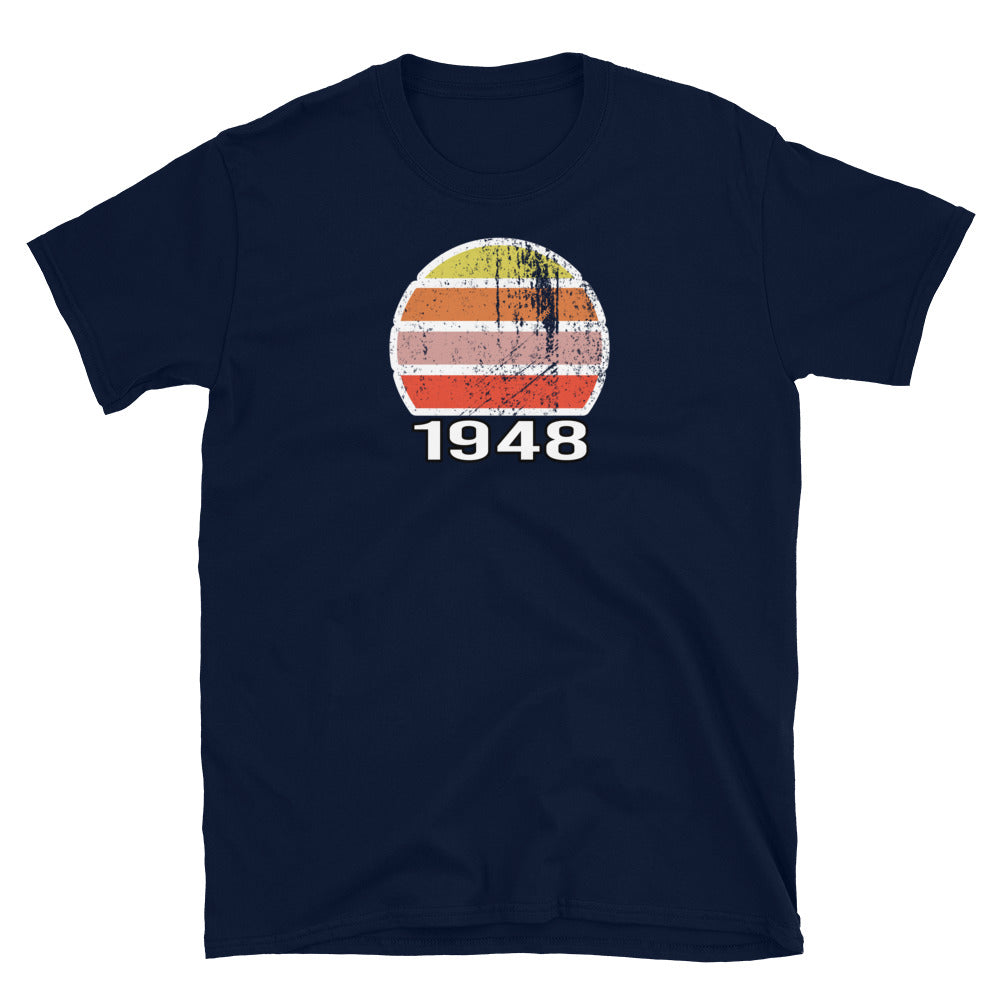 T-Shirt zum Geburtstag 1948, kurzärmelig, Unisex, Vintage-Stil