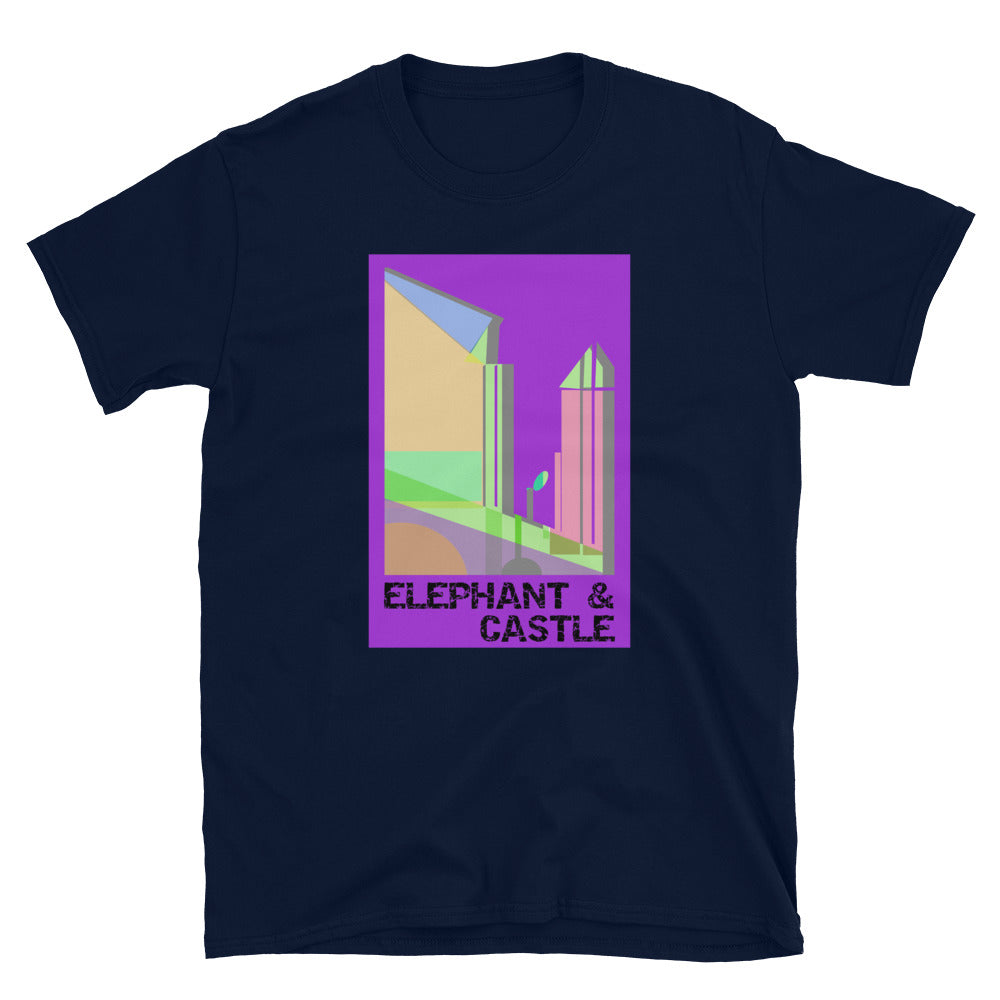 Camiseta unisex de manga corta con estampado abstracto morado de Elephant and Castle London