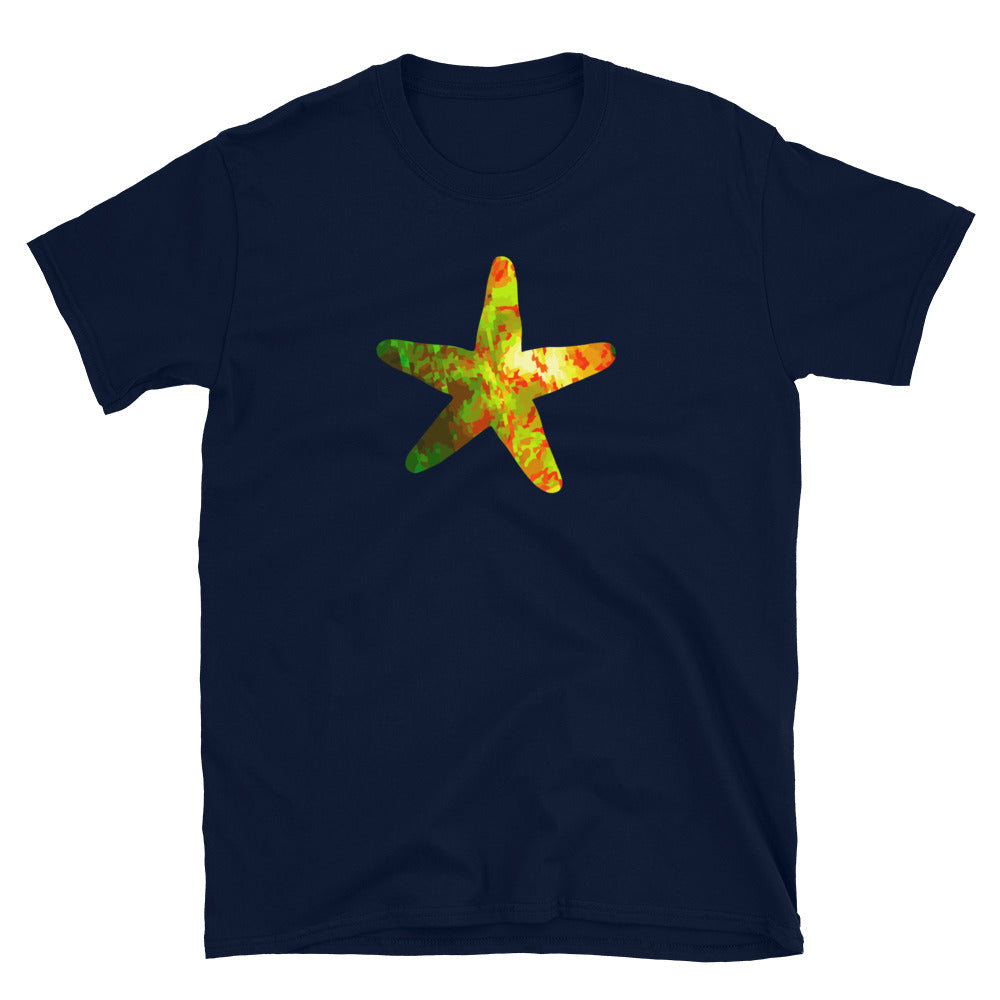 Camiseta con gráfico de estrella de mar dorada