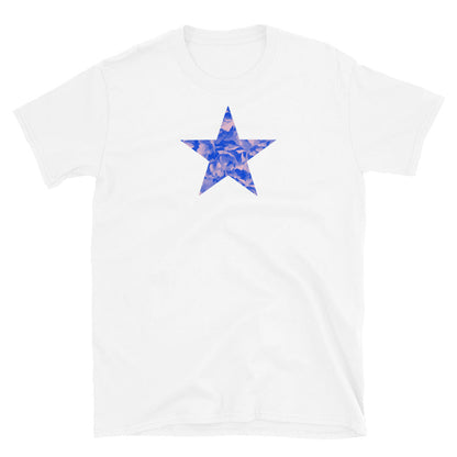 Camiseta estampada con estrella floral azul