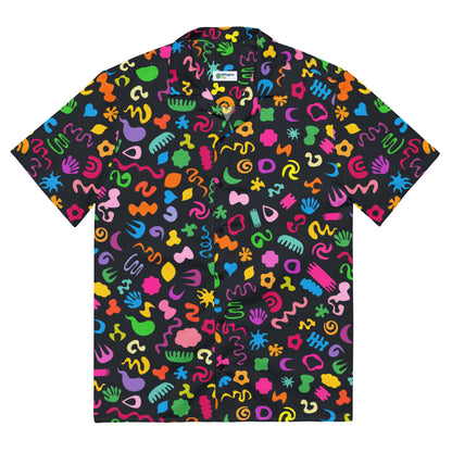 Kidcore WrestleWave shirt showing bright doodles and neon graphics