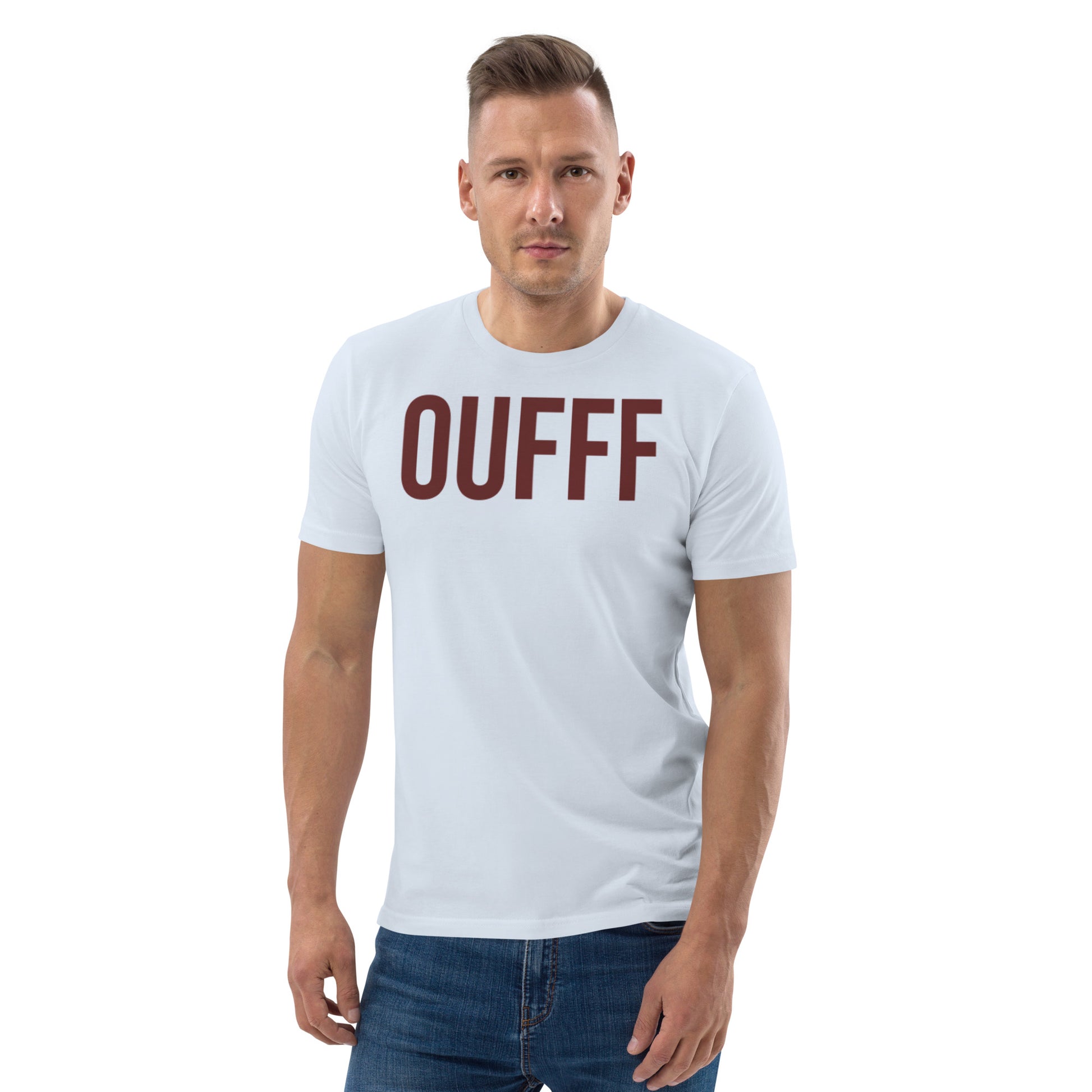 French slang un truc d'ouf organic t shirt in pastel blue