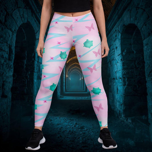 Leggings, Fairy Kei Frösche Rosa