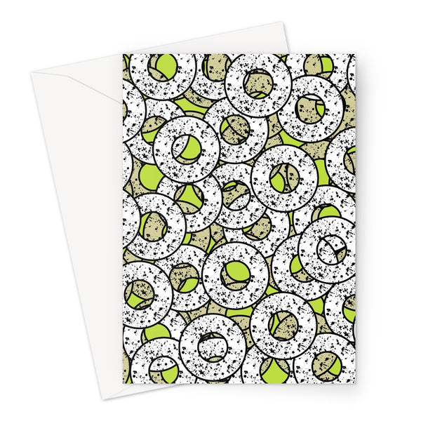 Yellow Abstract Pattern Greeting Card | Splattered Donuts Collection