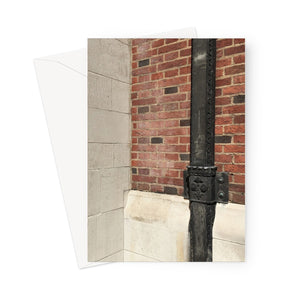 Walls with old lead drainpipe - Greeting Card