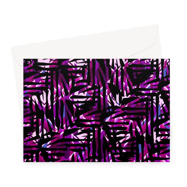 Pink Patterned Greeting Card | Distorted Geometric Collection