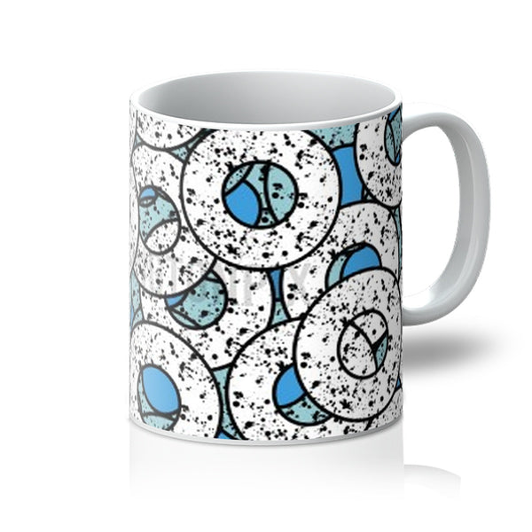 Turquoise Abstract Pattern Coffee Mug  | Splattered Donuts Collection