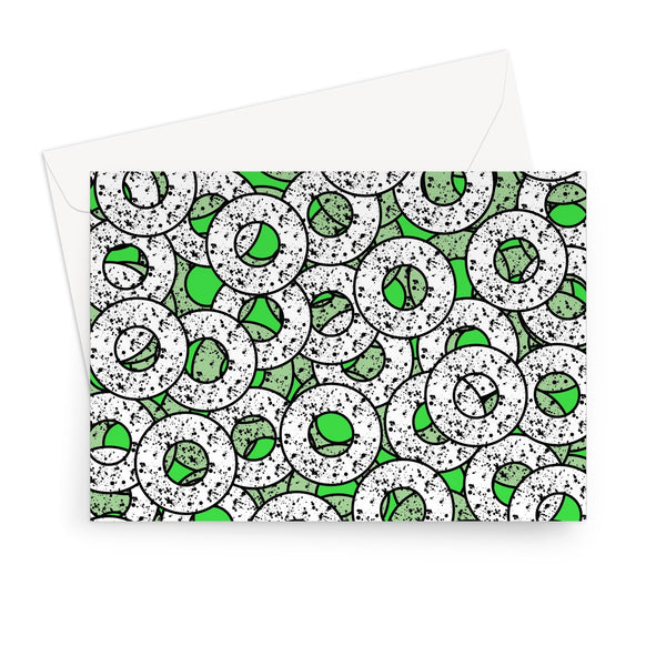 Green Abstract Pattern Greeting Card | Splattered Donuts Collection