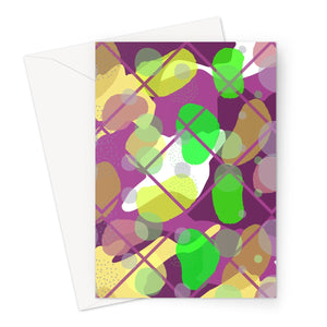 Retro Abstract Multicolored 80s Burgundy Memphis Pattern Greeting Card