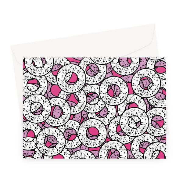 Pink Abstract Pattern Greeting Card | Splattered Donuts Collection