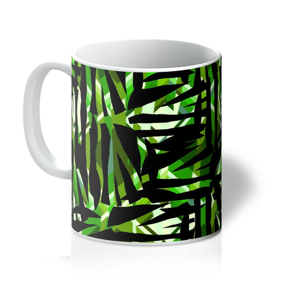 Green Patterned Coffee Mug | Distorted Geometric Collection