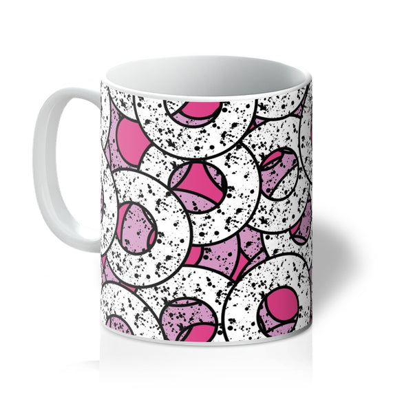 Pink Abstract Pattern Coffee Mug  | Splattered Donuts Collection