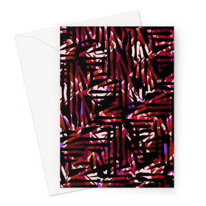Red Patterned Greeting Card | Distorted Geometric Collection