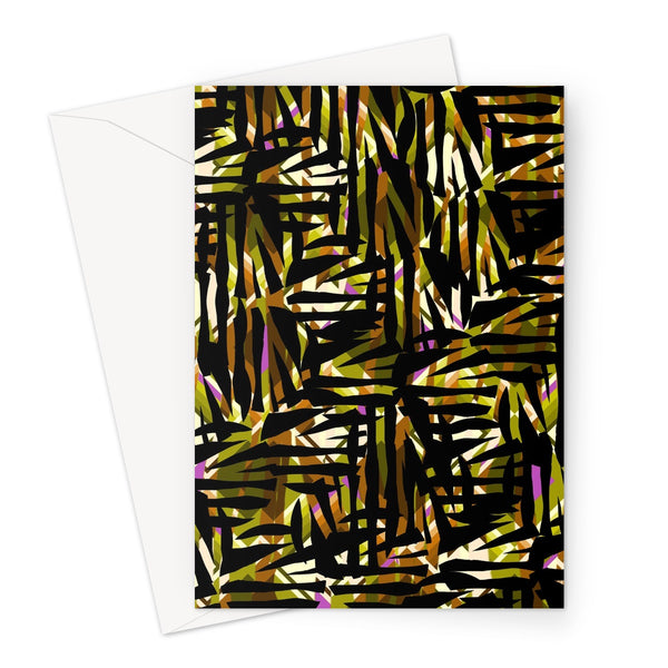 Yellow Patterned Greeting Card | Distorted Geometric Collection
