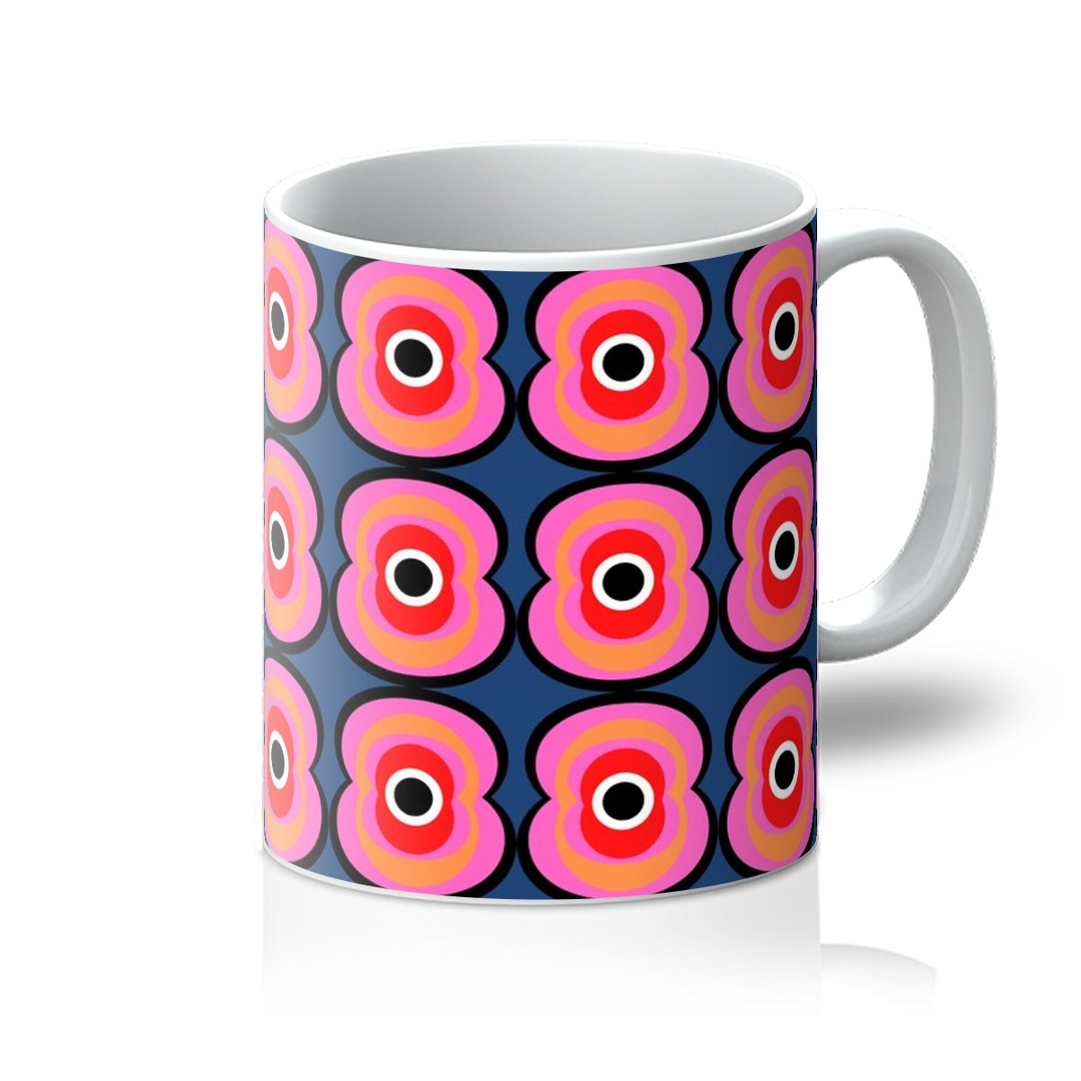 high quality photo ceramic Pink Retro Poppies mug
