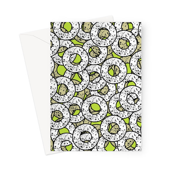 Yellow Abstract Pattern Greeting Card | Splattered Donuts Collection