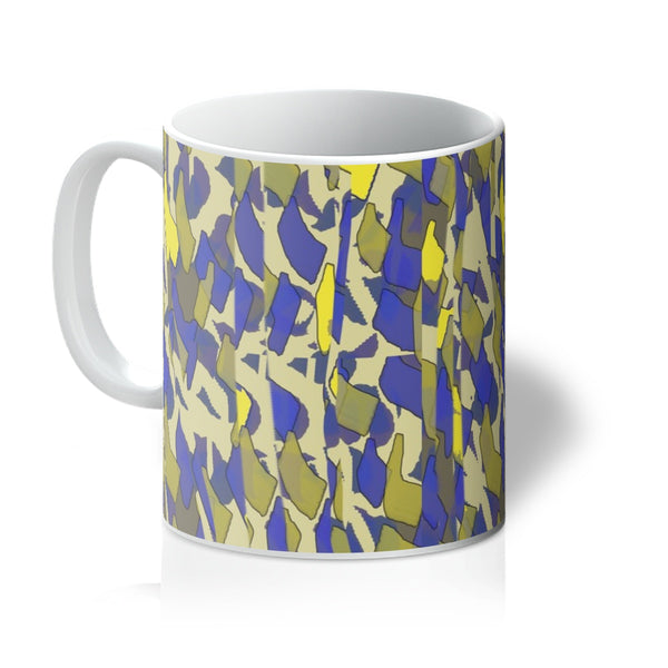 Patterned Abstract Yellow Blue Coffee Mug