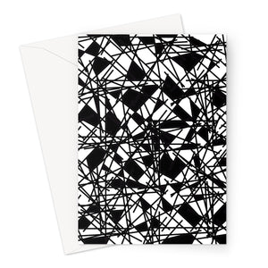 80s Abstract Black Scribble Memphis Style Pattern Greeting Card