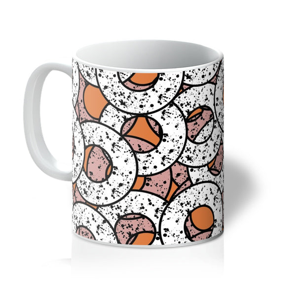 Orange Abstract Pattern Coffee Mug | Splattered Donuts Collection