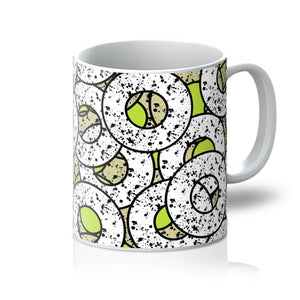 Yellow Abstract Pattern Coffee Mug  | Splattered Donuts Collection