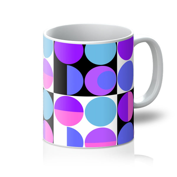 ceramic Purple Bauhaus Retro Abstract Memphis Style mug