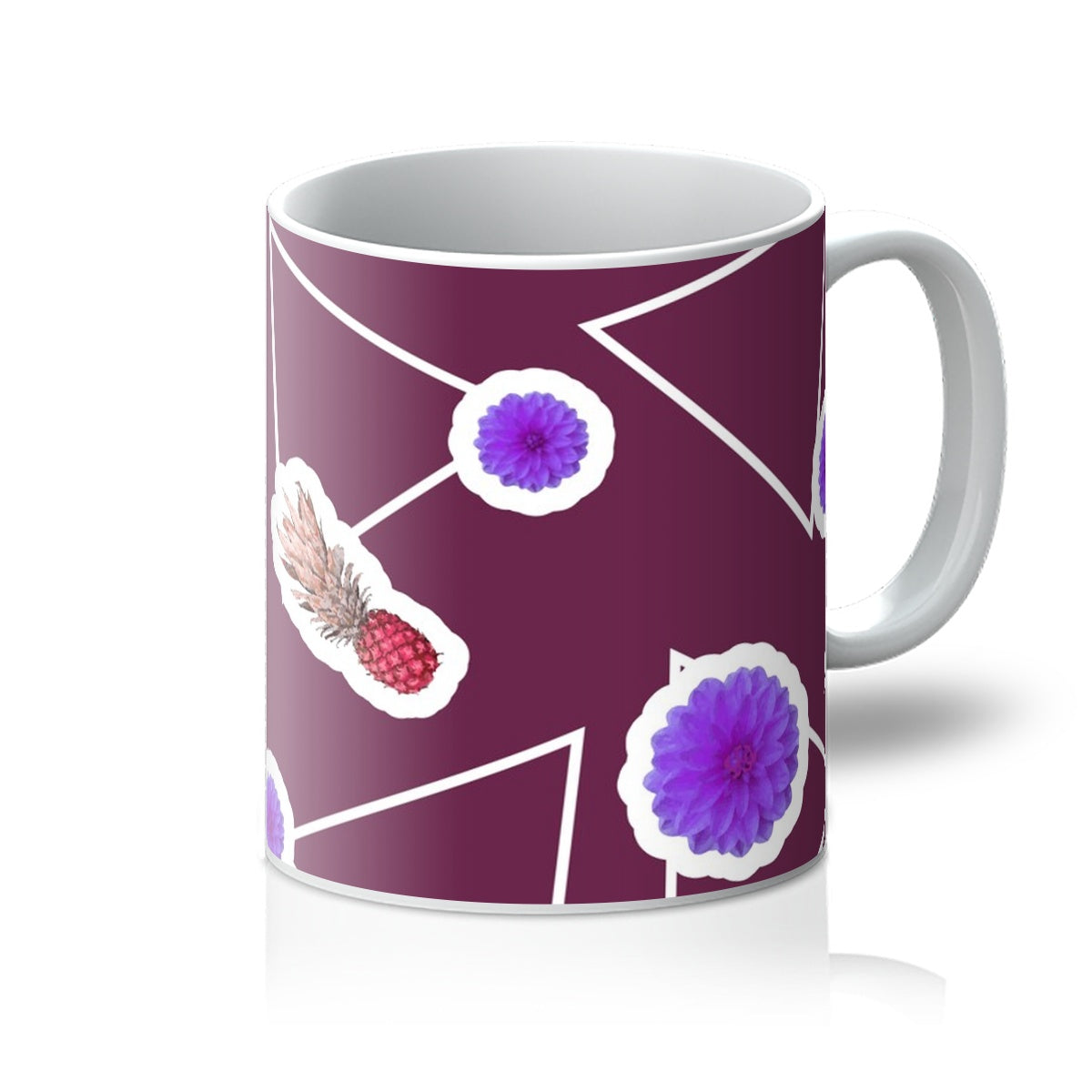 Purple Abstract Memphis Style Patterned Coffee Mug | Fruity Floral