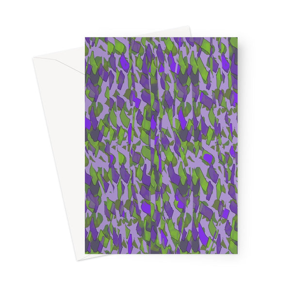 Patterned Abstract Purple Green Greeting Card