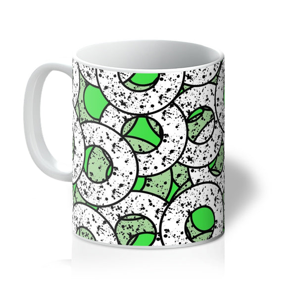 Green Abstract Pattern Coffee Mug | Splattered Donuts Collection