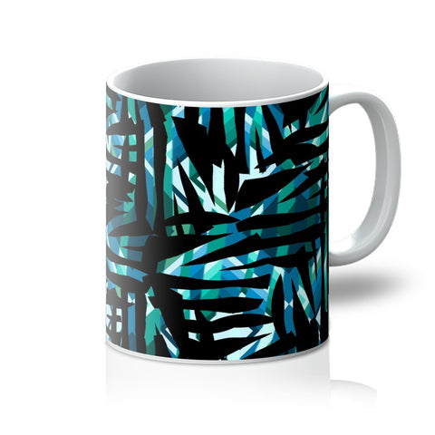 Turquoise Patterned Coffee Mug | Distorted Geometric Collection