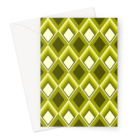 yellow geometric patterned Mustard Geometric 60s Style Greeting Card