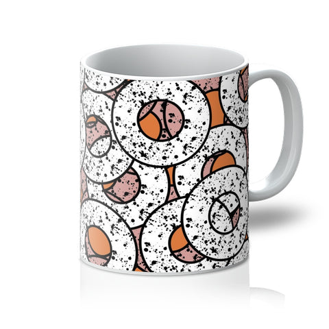 Orange Abstract Pattern Coffee Mug | Splattered Donuts Collection