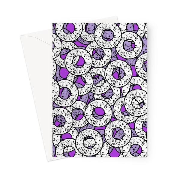 Purple Abstract Pattern Greeting Card | Splattered Donuts Collection