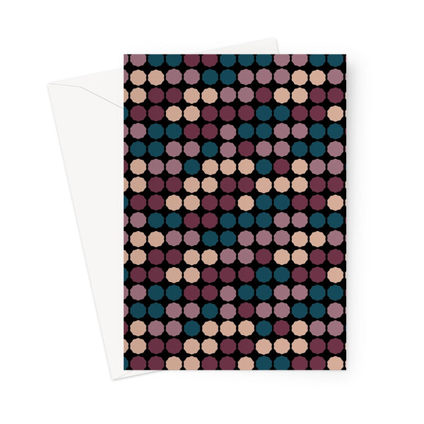 Black Dot Matrix | Mid Century Geometric Greeting Card