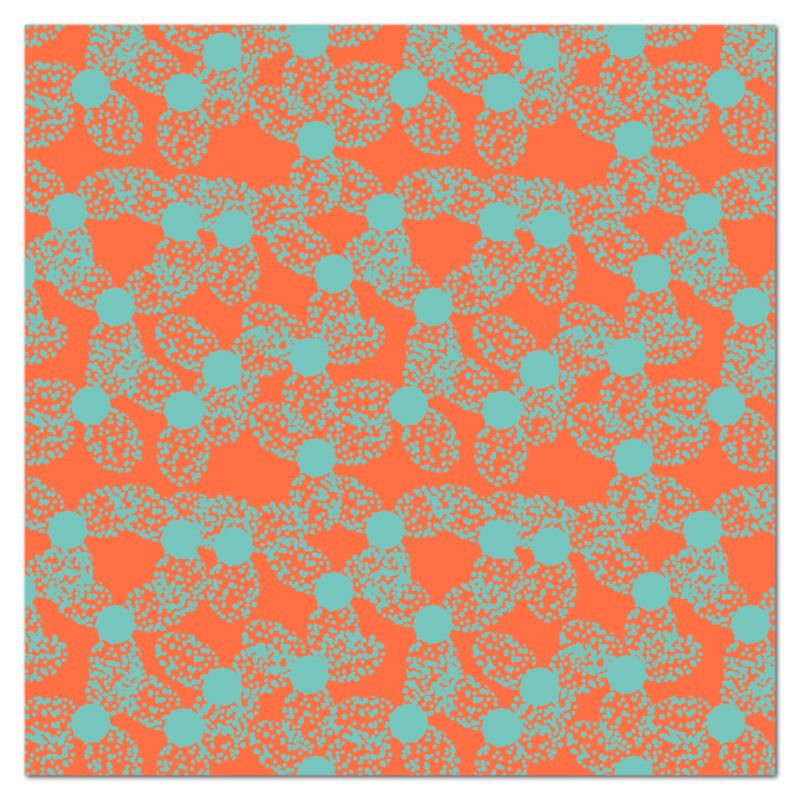 Patterned Tablecloth | 50s Modernist Style | Orange Dotty Floral