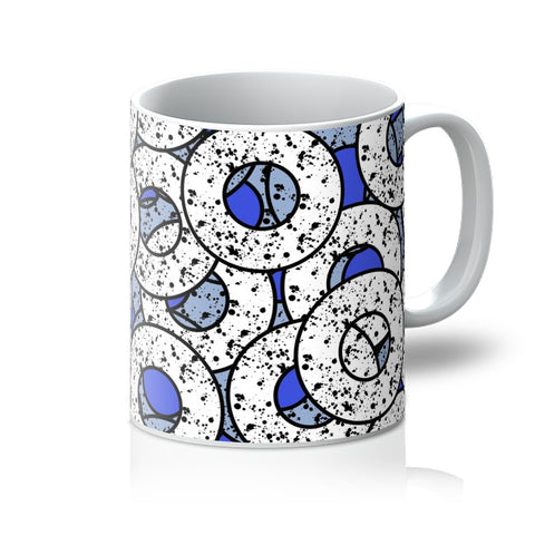 Blue Abstract Pattern Coffee Mug  | Splattered Donuts Collection